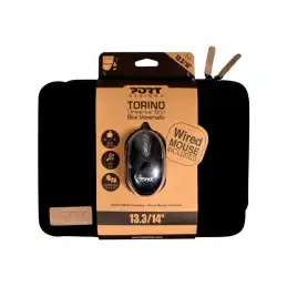 PORT Torino - Housse d'ordinateur portable - 12.5" - noir - avec souris filaire à 3 boutons (501775)_1
